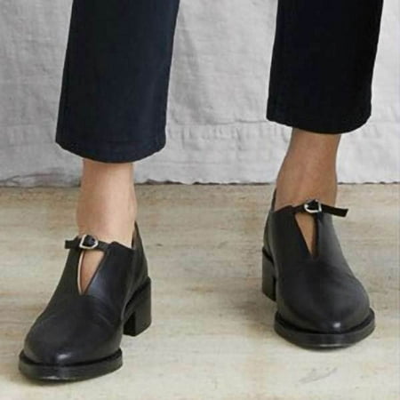 Tangnade Women Shoes Women s Retro Single Shoes Thick Buckle With Wild Stitching Small Leather Shoes Black 38
Tangnade Women Shoes Women s Retro Single Shoes Thick Buckle With Wild Stitching Small Leather Shoes Black 38