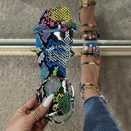 Women s Casual Snake Print Sashion Fine Strap Buckle Flat Beach Sandals Note Please Buy One Or Two Sizes Larger
Women s Casual Snake Print Sashion Fine Strap Buckle Flat Beach Sandals Note Please Buy One Or Two Sizes Larger