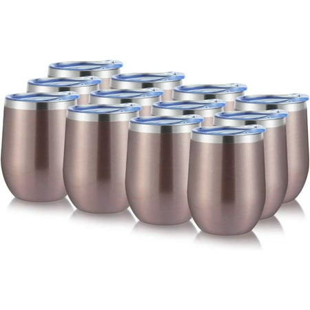JIUJIANG 12oz Wine Tumbler with Lid Stainless Steel Wine Tumbler Cups Vacuum Insulated Wine Tumbler Double Wall Insulated Wine Glass Tumbler Stemless Cup Set of 12 Pack RoseGold
JIUJIANG 12oz Wine Tumbler with Lid Stainless Steel Wine Tumbler Cups Vacuum Insulated Wine Tumbler Double Wall Insulated Wine Glass Tumbler Stemless Cup Set of 12 Pack RoseGold