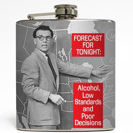 Alcohol, Low Standards and Poor Decisions - Funny Flask - Liquid Courage Flasks - 6 oz. Stainless Steel Flask