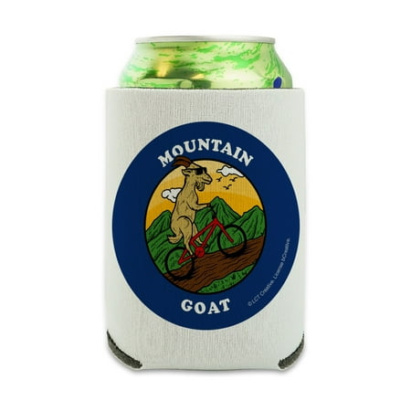 Mountain Goat Biking Funny Humor Can Cooler - Drink Sleeve Hugger Collapsible Insulator - Beverage Insulated Holder