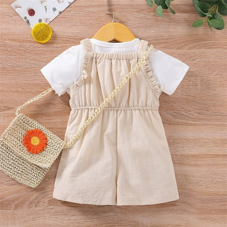 Wiueurtly Girls Clothes Summer Short Sleeve T Shirt Tops Suspender Shorts Pants Romper Casual 2PCS Outfits Set Sunflower Baby Stuff
Wiueurtly Girls Clothes Summer Short Sleeve T Shirt Tops Suspender Shorts Pants Romper Casual 2PCS Outfits Set Sunflower Baby Stuff