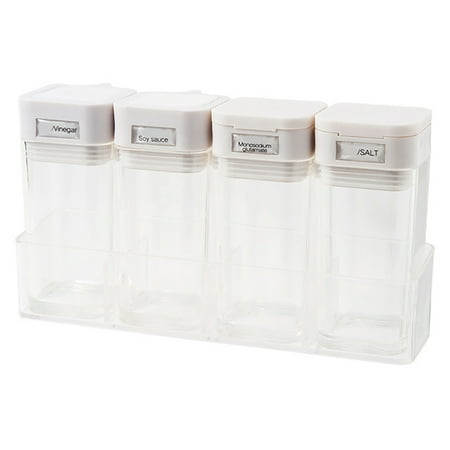 Seasoning Bottle Plastic Clear - 2PCS Condiment Shaker with 2PCS Oil Dispenser