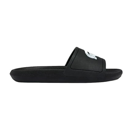 

Lacoste Men s Croco Synthetic Slides (Black White)