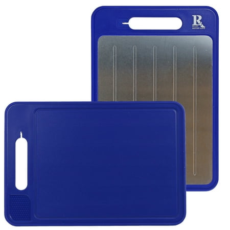 Reston Lloyd Cutting Board with Defrosting Tray Zester & Knife Sharpner Indigo