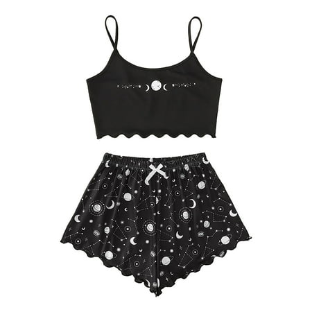 Women S Printing Sleepwear Sleeveless Cami Shorts Lingerie Slim Sleepwear Pajamas Set
Women S Printing Sleepwear Sleeveless Cami Shorts Lingerie Slim Sleepwear Pajamas Set