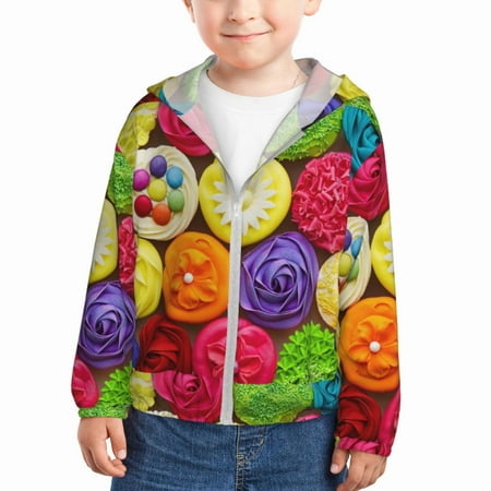 Lukts Brightly Colored Cupcakes Print Children s Long-Sleeved Sun Protection Clothing Hooded Sweatshirts for Boys and Girls Outdoor Sports-5 Years
Lukts Brightly Colored Cupcakes Print Children s Long-Sleeved Sun Protection Clothing Hooded Sweatshirts for Boys and Girls Outdoor Sports-5 Years