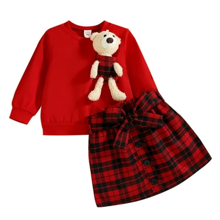 Toddler Baby Girl Skirt Outfit Bear Solid Color Long Sleeve Turtleneck Knit Sweater Mini Plaid Skirt Fall Winter Clothes
Toddler Baby Girl Skirt Outfit Bear Solid Color Long Sleeve Turtleneck Knit Sweater Mini Plaid Skirt Fall Winter Clothes