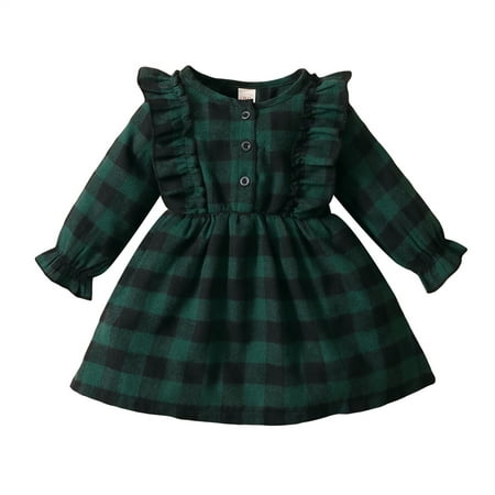 Viworld Toddler Baby Girl Outfits Ruffle Long Sleeve Plain T Shirts Plaid Overall Skirt Clothes 12-18M
Viworld Toddler Baby Girl Outfits Ruffle Long Sleeve Plain T Shirts Plaid Overall Skirt Clothes 12-18M
