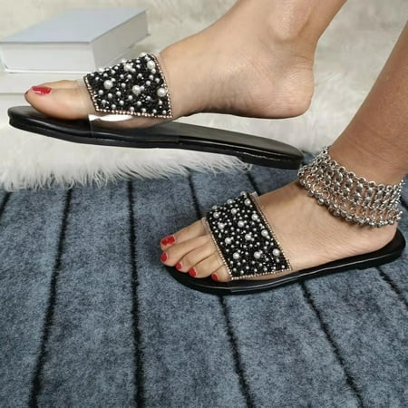 LnjYIGJ Women s Slippers Women Rhinestone Flat Open Toe Slippers Shoes Comfy Sandals Casual Comfortable Beach Sandals
LnjYIGJ Women s Slippers Women Rhinestone Flat Open Toe Slippers Shoes Comfy Sandals Casual Comfortable Beach Sandals