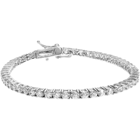 Brinley Co. Women's CZ Sterling Silver Round Tennis Bracelet, 7.5