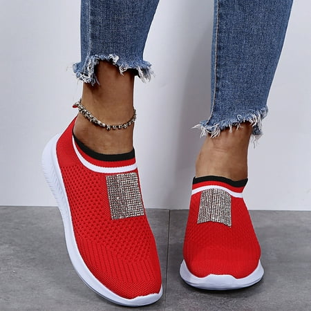 Women s Fashion Casual Mesh Breathable Slip On Sneakers Shoes