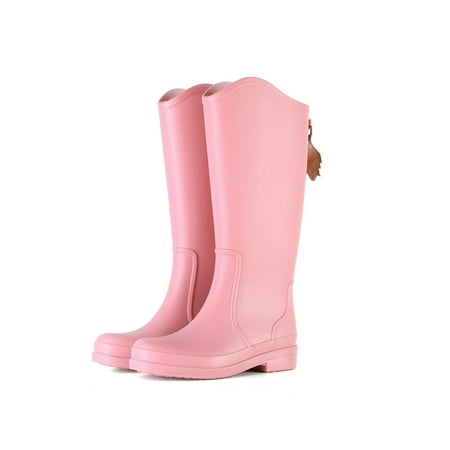 Fangasis Womens Comfort Garden Shoes Mid Calf Non-Slip Tall Rain Boot Work Lightweight Low Heel High Tube Pink 7
Fangasis Womens Comfort Garden Shoes Mid Calf Non-Slip Tall Rain Boot Work Lightweight Low Heel High Tube Pink 7