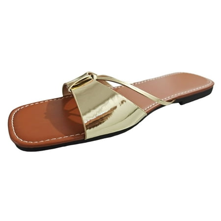 LIANGP Women s Sandals Ladies Summer Casual Square Toe Open Toe Gold And Silver Shiny Flat Bottom Large Size Sandals Slippers Women s Shoes Gold Size 8
LIANGP Women s Sandals Ladies Summer Casual Square Toe Open Toe Gold And Silver Shiny Flat Bottom Large Size Sandals Slippers Women s Shoes Gold Size 8