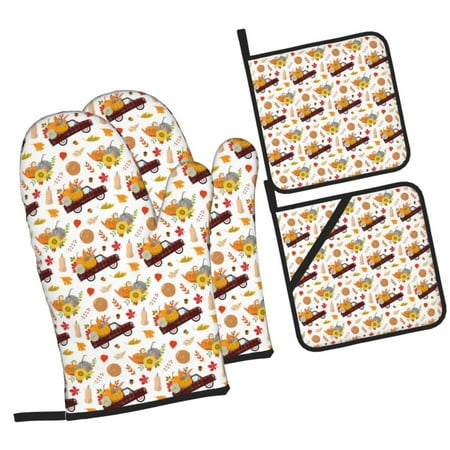 Zeuib Autumn Red Truck Oven Mitts and Potholders BBQ Gloves Kitchen Oven Glove High Heat Resistant 500 Degree Extra Long Oven Mitts and Potholder with Non-Slip Silicone Surface for Cooking
Zeuib Autumn Red Truck Oven Mitts and Potholders BBQ Gloves Kitchen Oven Glove High Heat Resistant 500 Degree Extra Long Oven Mitts and Potholder with Non-Slip Silicone Surface for Cooking