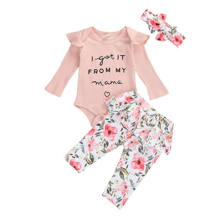 3Pcs Breathable Infant Clothes Suit Spring Autumn Baby Girls Long Sleeve Round Collar Letter Romper + Floral Printing Long Pants + Bow Headwear Set
3Pcs Breathable Infant Clothes Suit Spring Autumn Baby Girls Long Sleeve Round Collar Letter Romper + Floral Printing Long Pants + Bow Headwear Set
