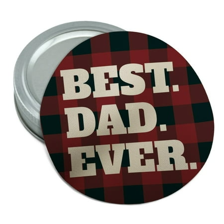 Best Dad Ever Red Black Plaid Round Rubber Non-Slip Jar Gripper Lid Opener