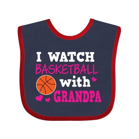 Inktastic I Watch Basketball with Grandpa Gift Baby Boy or Baby Girl Bib