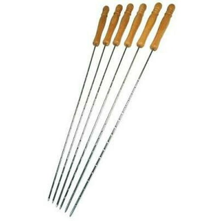 GrillPro 40538 22 Stainless Steel V Skewers With Wood Handles 6 Count