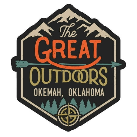 Okemah Oklahoma The Great Outdoors Design 4-Inch Fridge Magnet