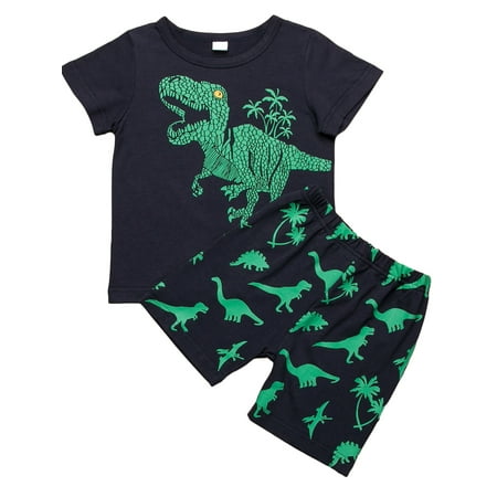 Little Baby Boys Summer Outfit Set Short Sleeve Round Neck Dinosaur Printed Top Short Loose Elastic Band Pants Set 2PCS
Little Baby Boys Summer Outfit Set Short Sleeve Round Neck Dinosaur Printed Top Short Loose Elastic Band Pants Set 2PCS