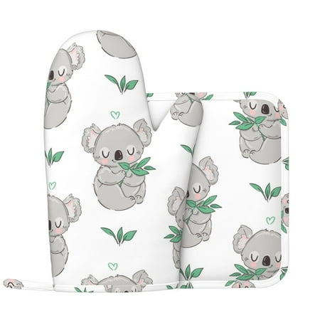 Oven Mitts and Pot Holders Sets - Simple Koala Cute Heat Resistant Silicone Oven Gloves (Left Glove) with Non-Slip Silicone Surface and hot pads for kitchen Baking Cooking
Oven Mitts and Pot Holders Sets - Simple Koala Cute Heat Resistant Silicone Oven Gloves (Left Glove) with Non-Slip Silicone Surface and hot pads for kitchen Baking Cooking