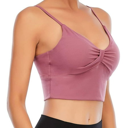 

EHTMSAK Bra for Women Knot Seamless Longline Sports Comfort Bra Purple M