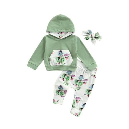 IZhansean Infant Baby Girls 2pcs Clothes Flowers Printed Hooded Long Sleeve Pocket Tops+Pants Sets Light Green 6-12 Months
IZhansean Infant Baby Girls 2pcs Clothes Flowers Printed Hooded Long Sleeve Pocket Tops+Pants Sets Light Green 6-12 Months