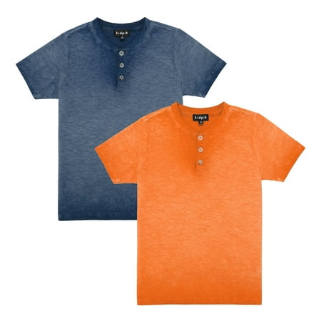 KIDPIK Boys Slub Henley 2 Pack Size: 2T - S (7/8)