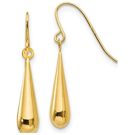 14k Yellow Gold Madi K Tear Drop (4x24mm) Earrings