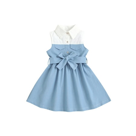 Bebiullo Toddler Baby Girls Casual Sleeveless Dress with Belt Contrast Color Single-breasted A-line Dress
Bebiullo Toddler Baby Girls Casual Sleeveless Dress with Belt Contrast Color Single-breasted A-line Dress