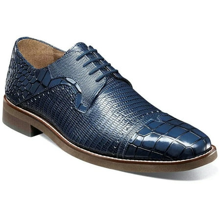 Men s Stacy Adams Esposito Cap Toe Oxford Shoes Animal Print Blue 25538-400