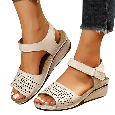 Fall Winter Savings Clearance! Itsun Women s Wedge Sandals Women s New Large Size Hollow Thick Bottom One Line Buckle Wedge Sandals Beige
Fall Winter Savings Clearance! Itsun Women s Wedge Sandals Women s New Large Size Hollow Thick Bottom One Line Buckle Wedge Sandals Beige