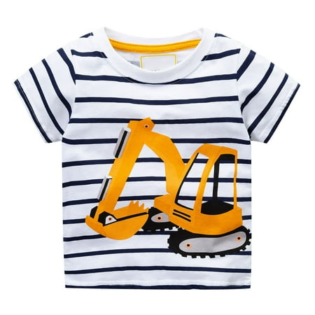 Boys Striped Excavator Excavator Pattern Short Sleeve T-Shirt Children Male Baby Kids Short Sleeve Top Summer Children Clothing Short Sleeve Child Clothing Streetwear Dailywear Outwear
Boys Striped Excavator Excavator Pattern Short Sleeve T-Shirt Children Male Baby Kids Short Sleeve Top Summer Children Clothing Short Sleeve Child Clothing Streetwear Dailywear Outwear