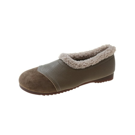 Daeful Women Cozy Slip On Loafers Winter Casual Flat Shoes Work Fashion Fleece Flats Khaki 7.5
Daeful Women Cozy Slip On Loafers Winter Casual Flat Shoes Work Fashion Fleece Flats Khaki 7.5
