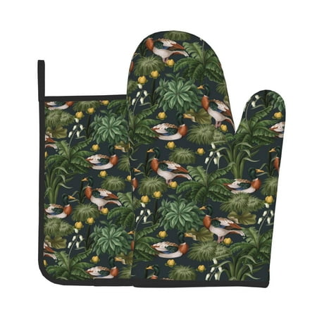 Gaeub Mallard Ducks And Water Print Oven Mitts and Pot Holders Sets of 2 Heat Resistant Pad Cooking Gloves for Baking BBQ Home Decor
Gaeub Mallard Ducks And Water Print Oven Mitts and Pot Holders Sets of 2 Heat Resistant Pad Cooking Gloves for Baking BBQ Home Decor