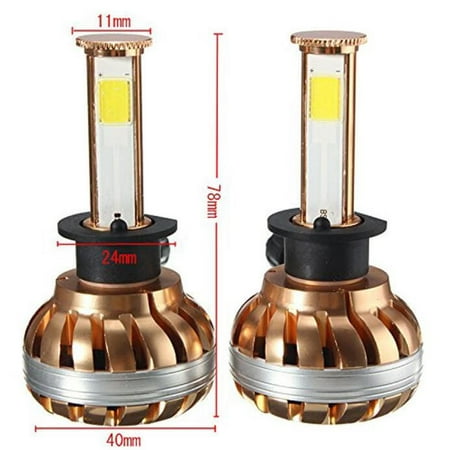 H1 120W LED Headlight Kit 6000K White Car Bulb Lamp Light As Shown