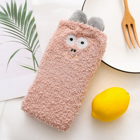 Yoslce fuzzy socks for women womens fuzzy socks Women Lovely Coral Fleece Socks Autumn And Winter Thicken Keep Warm Floor Socks