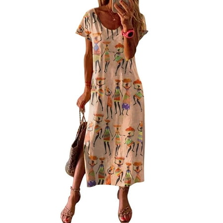 Sleep Dress For Women Summer Casual Long Pajamas Dress Loose Ethnic Short Sleeve Split Nightdress Nightwear Sleepwear
Sleep Dress For Women Summer Casual Long Pajamas Dress Loose Ethnic Short Sleeve Split Nightdress Nightwear Sleepwear