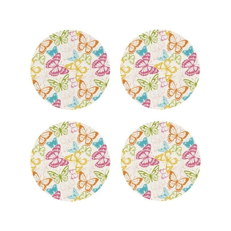Coasters Set of 4 - Retro colorful butterfly Drink Coasters for Tabletop Protection Leather Coasters for Living Room Decor and Housewarming Gift Round Shape
Coasters Set of 4 - Retro colorful butterfly Drink Coasters for Tabletop Protection Leather Coasters for Living Room Decor and Housewarming Gift Round Shape