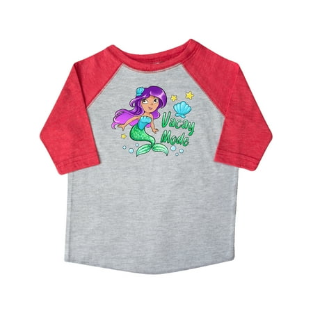 Inktastic Vacay Mode- Mermaid with Green Tail Gift Toddler Toddler Girl T-Shirt
