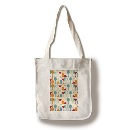 Wine and Martini Glass Pattern - Lantern Press Artwork (100% Cotton Tote Bag - Reusable)
