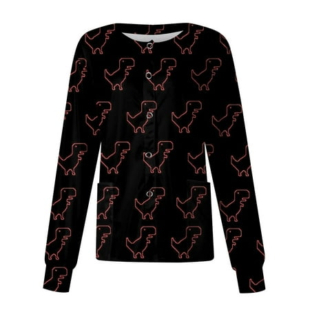 Taymeis Plus Size Scrubs Jackets for Women Women Long Sleeve Jacket Tops Working Uniform Lion Dinosaur Print Scrub Jacket Tops with Pocket Blouse Black 2XL
Taymeis Plus Size Scrubs Jackets for Women Women Long Sleeve Jacket Tops Working Uniform Lion Dinosaur Print Scrub Jacket Tops with Pocket Blouse Black 2XL