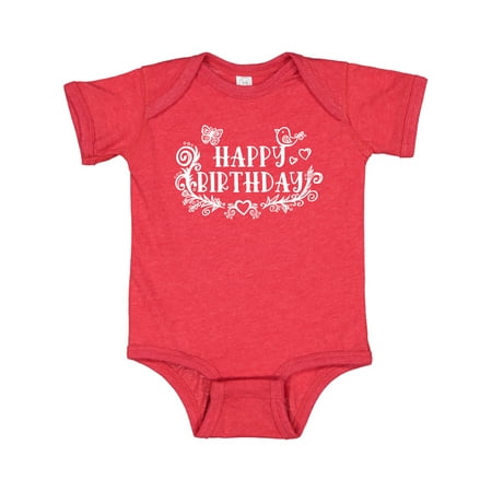 Inktastic Pretty Paisley Happy Birthday Gift Baby Boy or Baby Girl Bodysuit