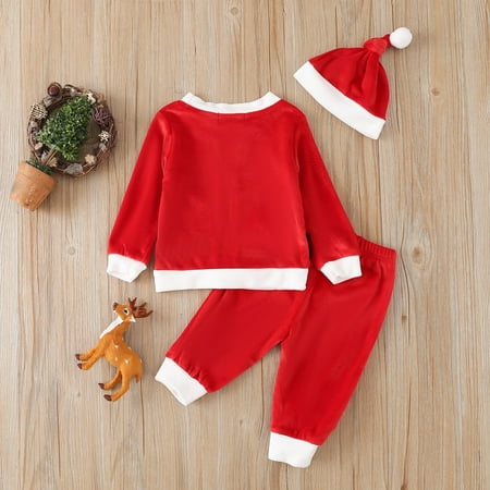 kpoplk Baby Girls Boys Christmas Outfit Baby Santa Outfit Boy Girl Christmas Outfits Christmas Outfit Baby Girl(Red)