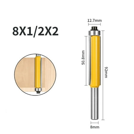 8mm Shank Flush Trim Top Bearing Long Router Bit Woodworing Milling Cutter
