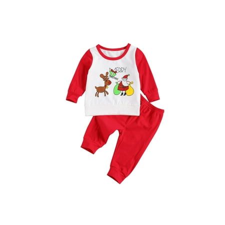 Fanvereka Christmas Baby s Housedress Suit Long Sleeve Round Neck Top with Santa Claus Pattern Elastic Head Long Pants 
Fanvereka Christmas Baby s Housedress Suit Long Sleeve Round Neck Top with Santa Claus Pattern Elastic Head Long Pants