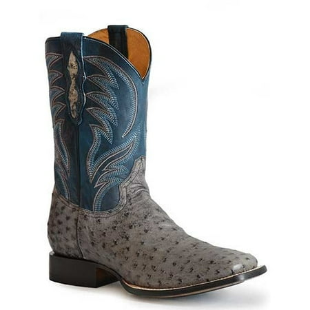 Men s Roper Oliver Full Quill Ostrich Boots Handcrafted Gray