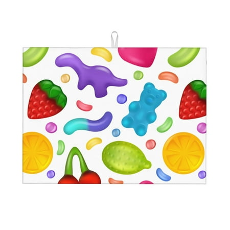Dish Drying Mat Gummy Candy Pattern Highly Absorbent Microfiber Drying Mat Kitchen Counter or Sink Drawer Liner 18x24 Kitchen Drying Mat Coffee Mat Kitchen Essentials
Dish Drying Mat Gummy Candy Pattern Highly Absorbent Microfiber Drying Mat Kitchen Counter or Sink Drawer Liner 18x24 Kitchen Drying Mat Coffee Mat Kitchen Essentials
