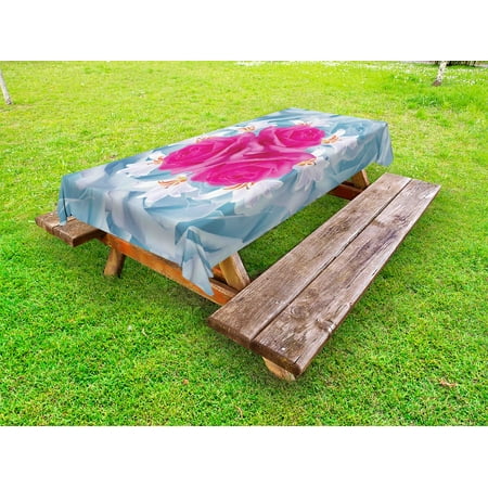 Rose Outdoor Tablecloth Graphic of Roses and Lilies with Soft Pastel Colors Nature Blooms Springtime Theme Decorative Washable Fabric Picnic Tablecloth 58 X 120 Inches Fuscia Blue by Ambesonne
Rose Outdoor Tablecloth Graphic of Roses and Lilies with Soft Pastel Colors Nature Blooms Springtime Theme Decorative Washable Fabric Picnic Tablecloth 58 X 120 Inches Fuscia Blue by Ambesonne